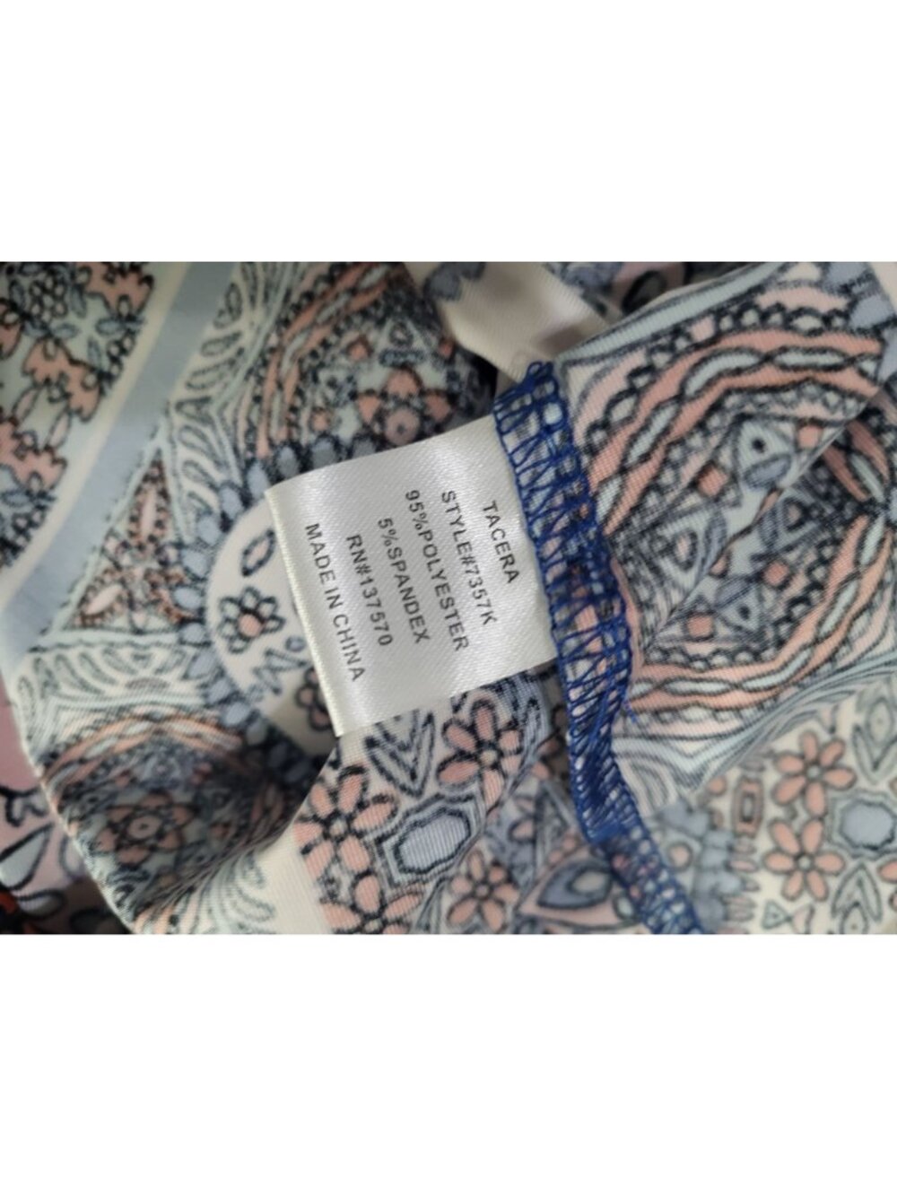 Tacera Womens SZ LG Sleeveless Paisley Print Tank Dress Tassels Boho Resort - Picture 7 of 7